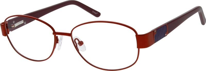 Angle view of Oval Glasses 140118 in Red