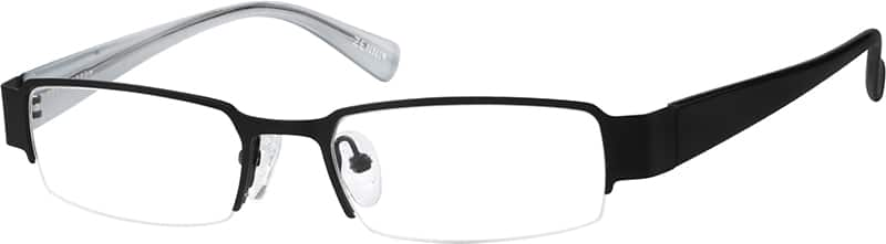 Angle view of Rectangle Glasses 140621 in Black