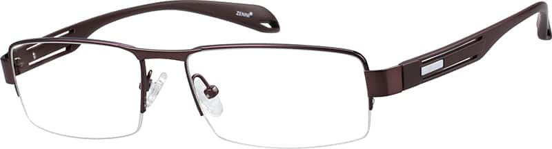 Angle view of Rectangle Glasses 141715 in Brown