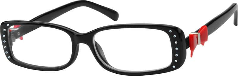 Angle view of Rectangle Glasses 14271018 in Red