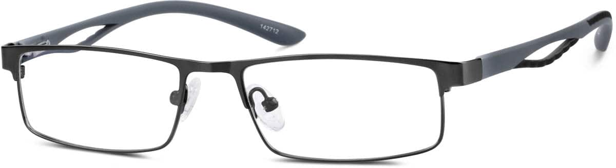 Angle view of Rectangle Glasses 142712 in Gray