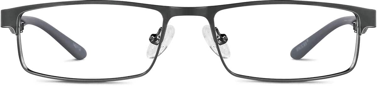 Front view of Rectangle Glasses 142712 in Gray