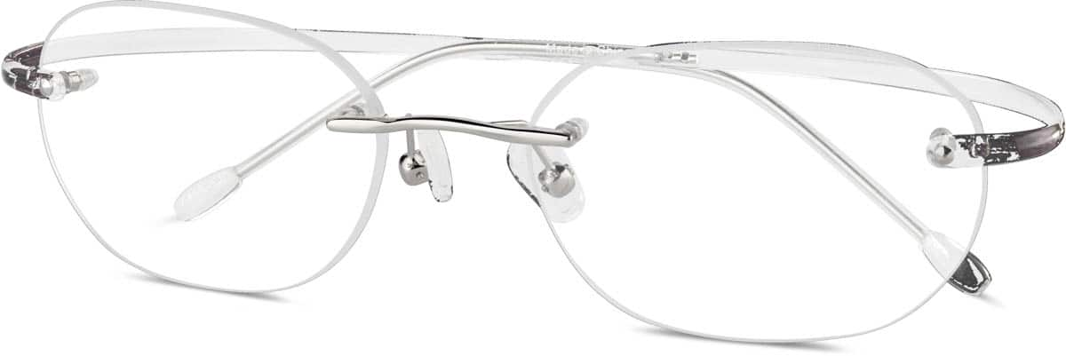 Angle view of Rimless Glasses 143711 in Silver