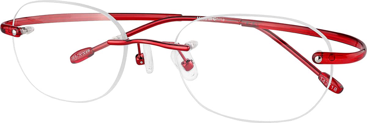 Angle view of Rimless Glasses 143718 in Red
