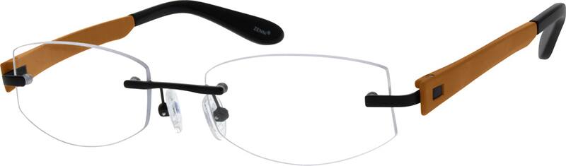Angle view of Rimless Glasses 145321 in Black