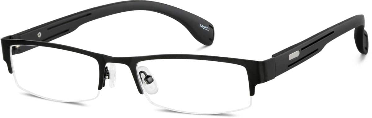 Angle view of Rectangle Glasses 145821 in Black