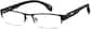 Angle view of Rectangle Glasses 145821 in Black thumbnail