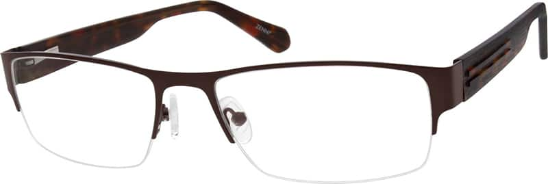 Angle view of Rectangle Glasses 147915 in Brown