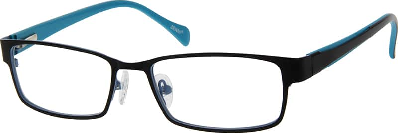 Angle view of Rectangle Glasses 149021 in Black