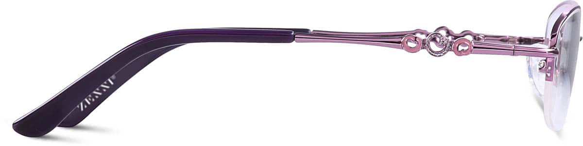 Side view of Oval Glasses 150117 in Purple