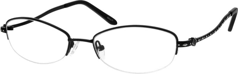 Angle view of Oval Glasses 150921 in Black