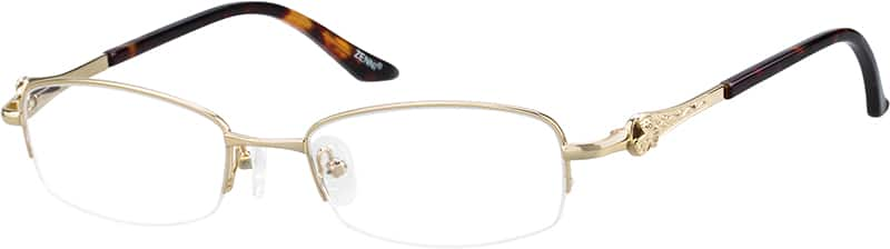 Angle view of Rectangle Glasses 151014 in Gold