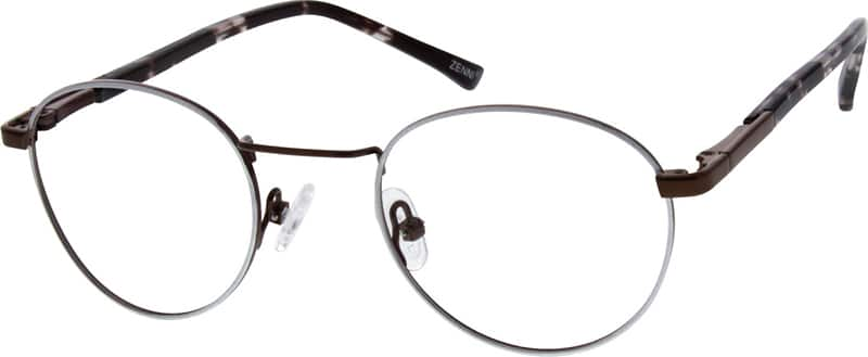 Angle view of Round Glasses 151315 in Silver