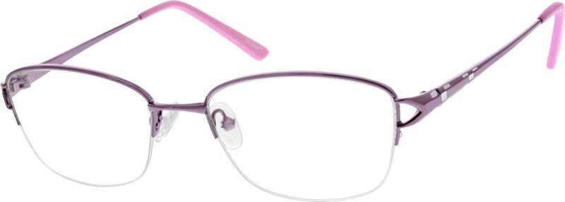 Angle view of Rectangle Glasses 151517 in Purple