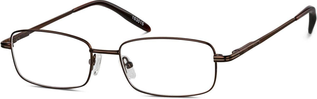 Angle view of Rectangle Glasses 153015 in Brown