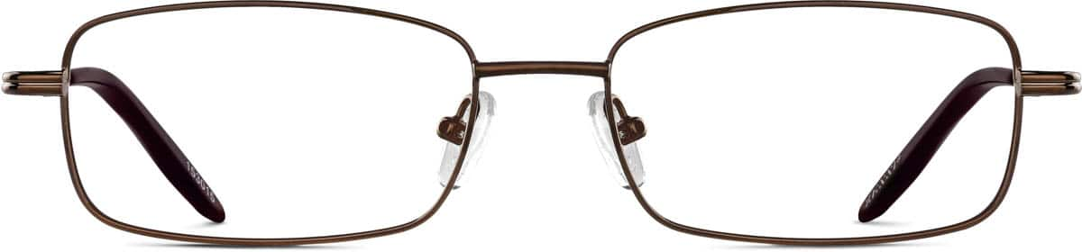 Front view of Rectangle Glasses 153015 in Brown