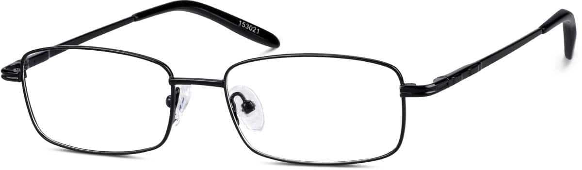 Angle view of Rectangle Glasses 153021 in Black