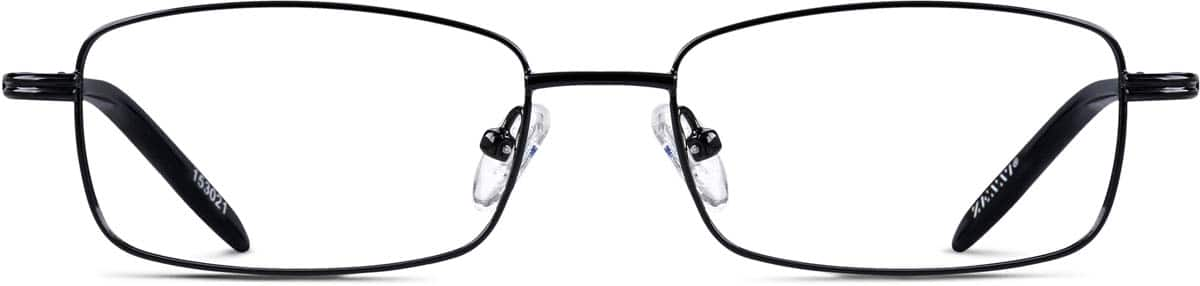 Front view of Rectangle Glasses 153021 in Black