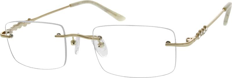 Angle view of Rimless Glasses 153814 in Gold