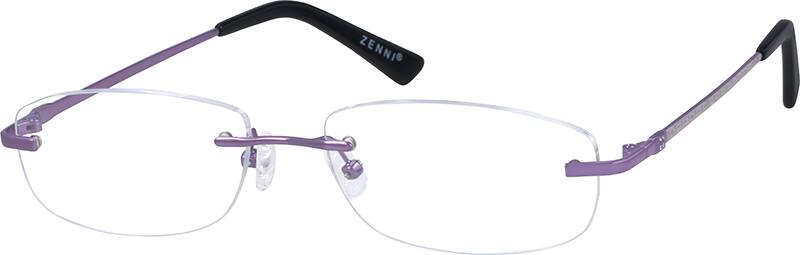 Angle view of Rimless Glasses 155317 in Purple
