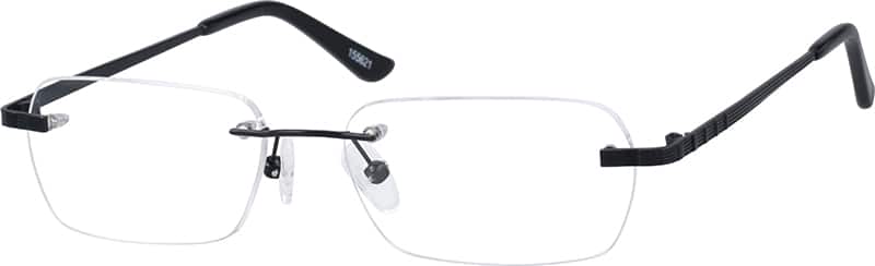 Angle view of Rimless Glasses 155621 in Black