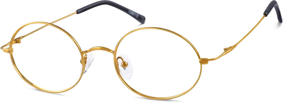 Angle view of Round Glasses 156015 in Gold