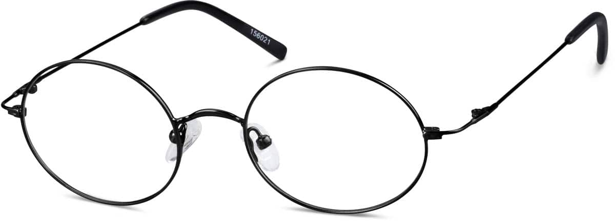 Angle view of Round Glasses 156021 in Black