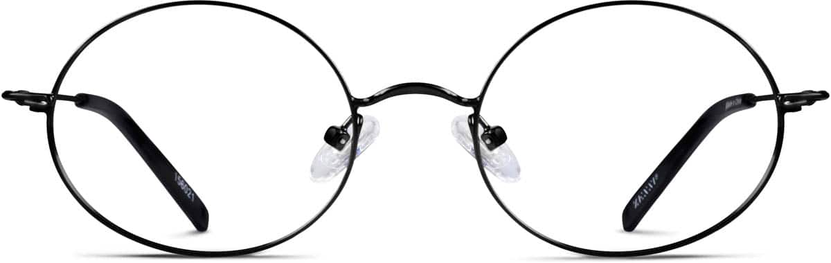 Front view of Round Glasses 156021 in Black