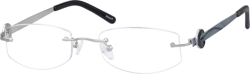 Angle view of Rimless Glasses 156411 in Silver