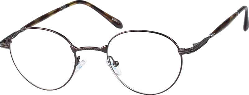 Angle view of Round Glasses 156915 in Brown