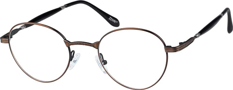 Angle view of Round Glasses 157015 in Brown