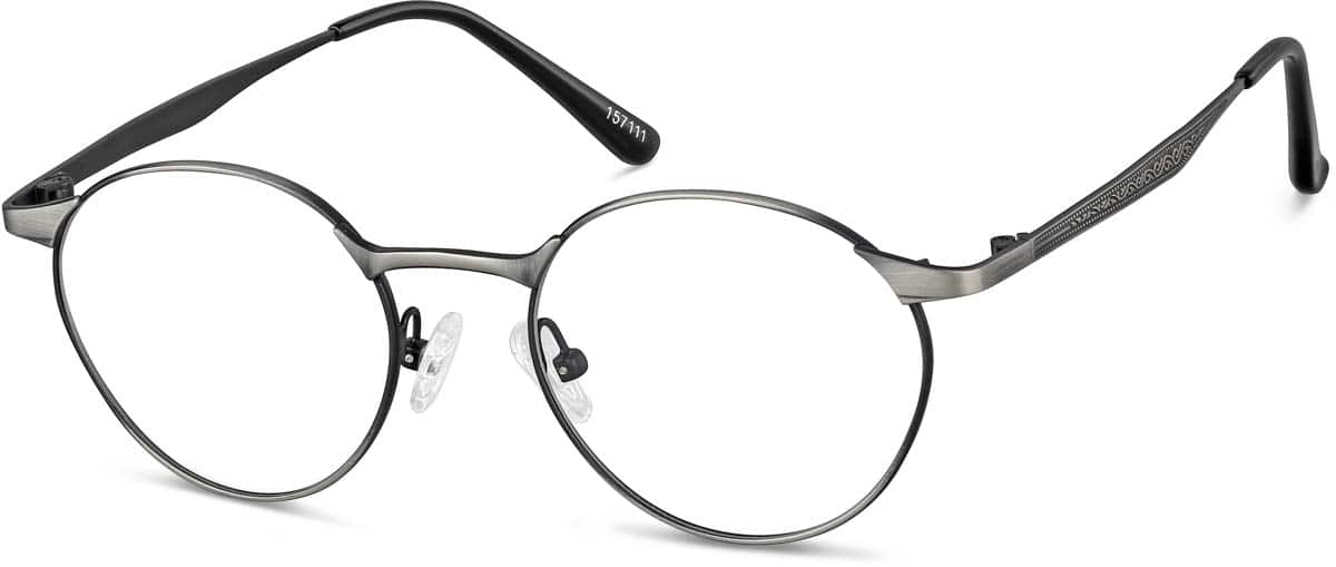 Angle view of Round Glasses 157111 in Gray