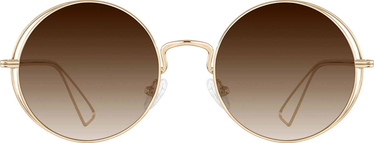 Gold Round Sunglasses