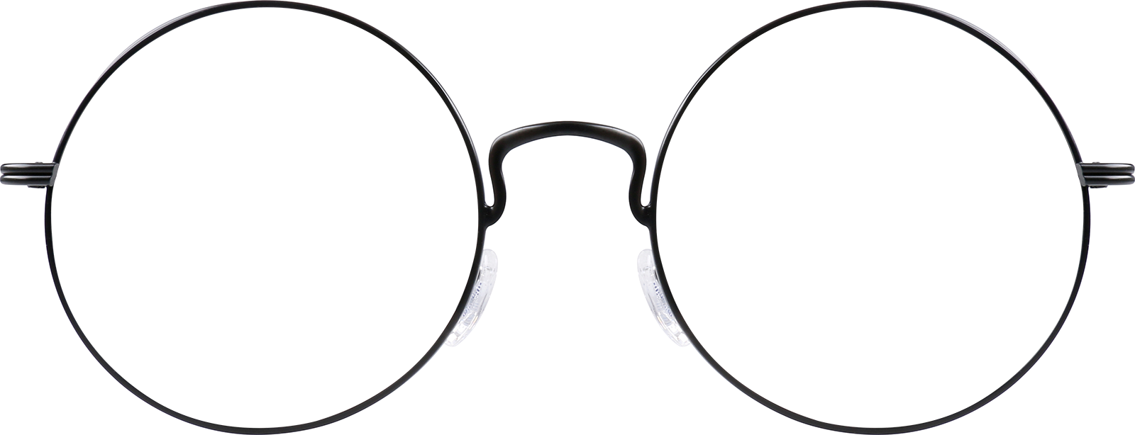 Front view of Premium Round Sunglasses 157421 in Black