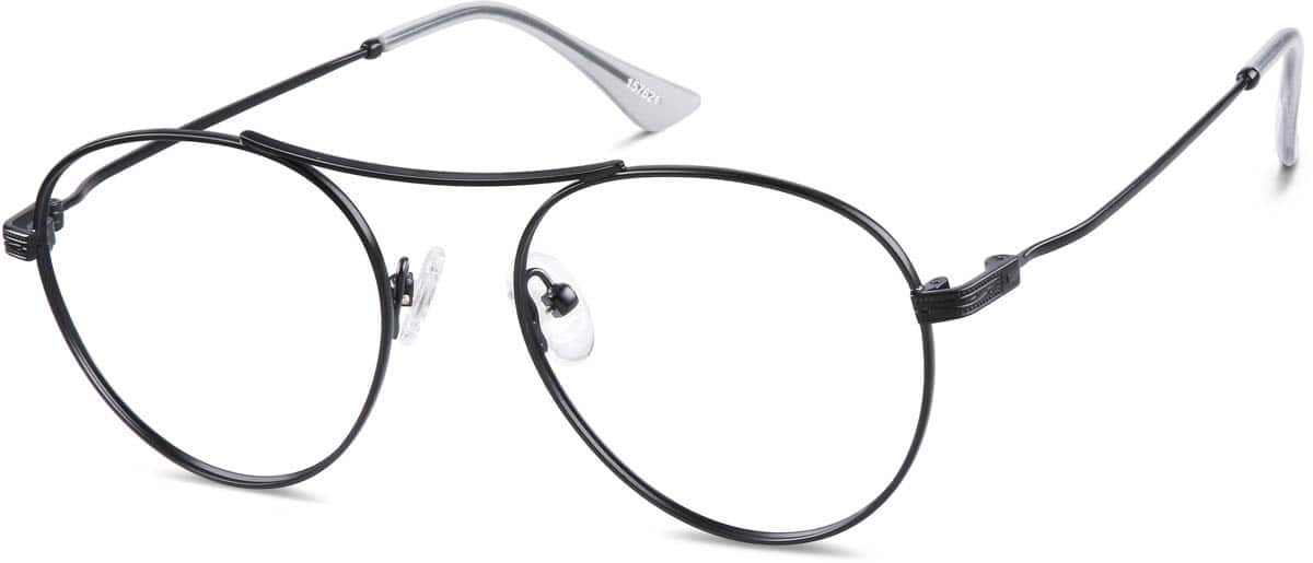 Angle view of Round Glasses 157621 in Black