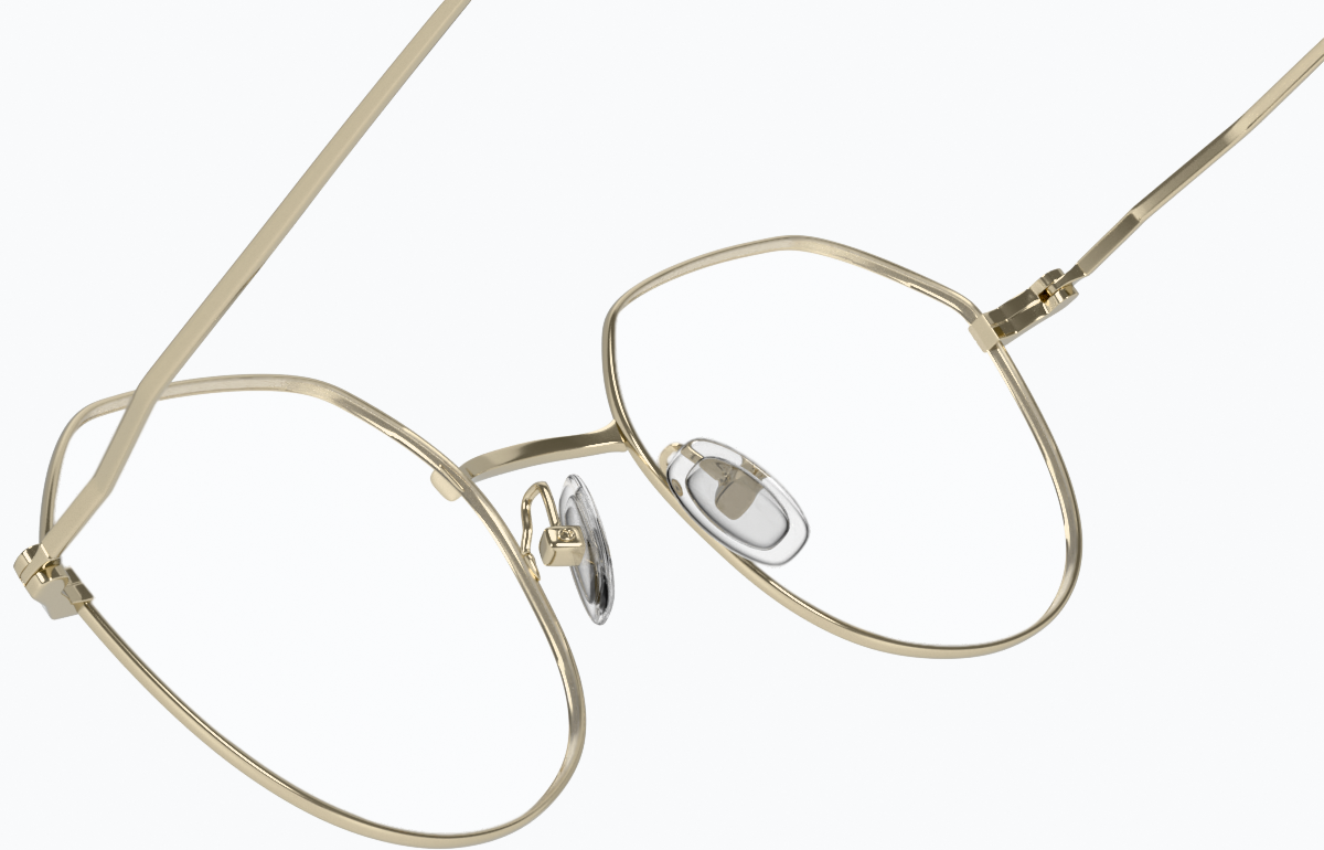 See-through view of Geometric Glasses 157714 in Gold thumbnail