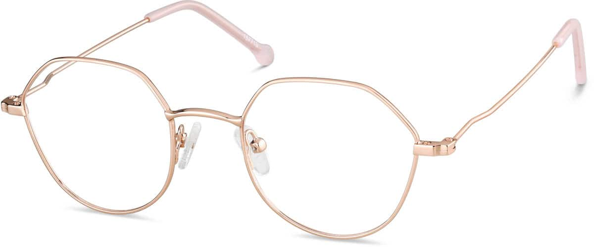 Angle view of Geometric Glasses 157719 in Rose Gold