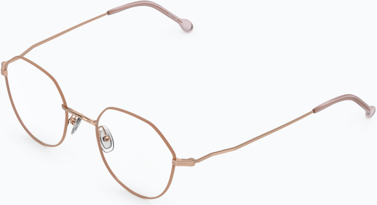 Angle view of Geometric Glasses 157719 in Rose Gold thumbnail