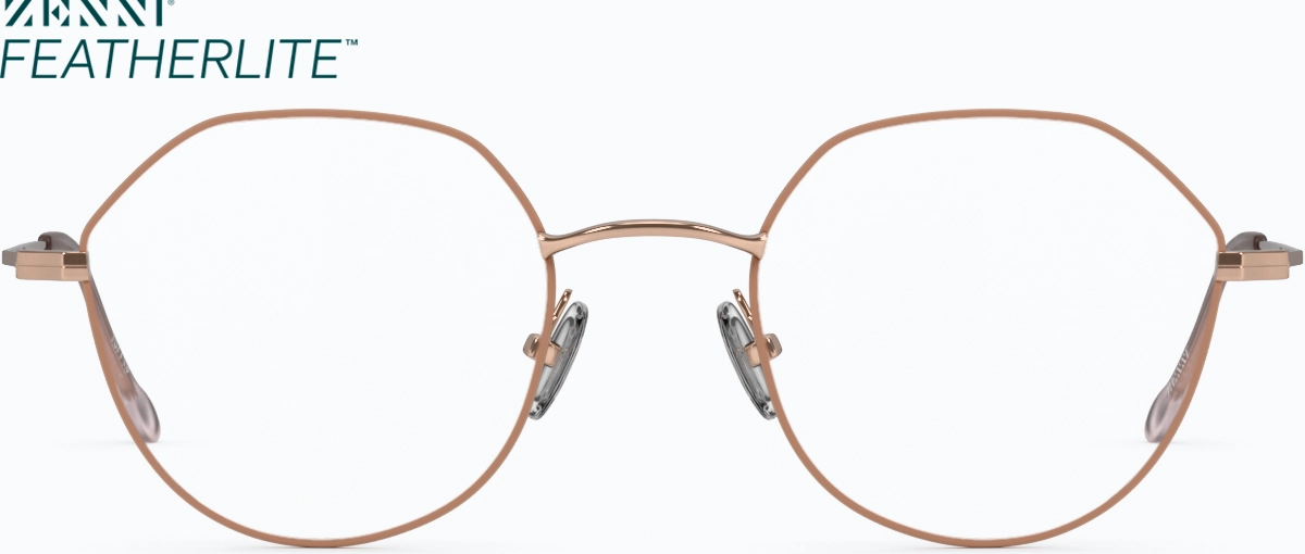 Front view of Geometric Glasses 157719 in Rose Gold thumbnail