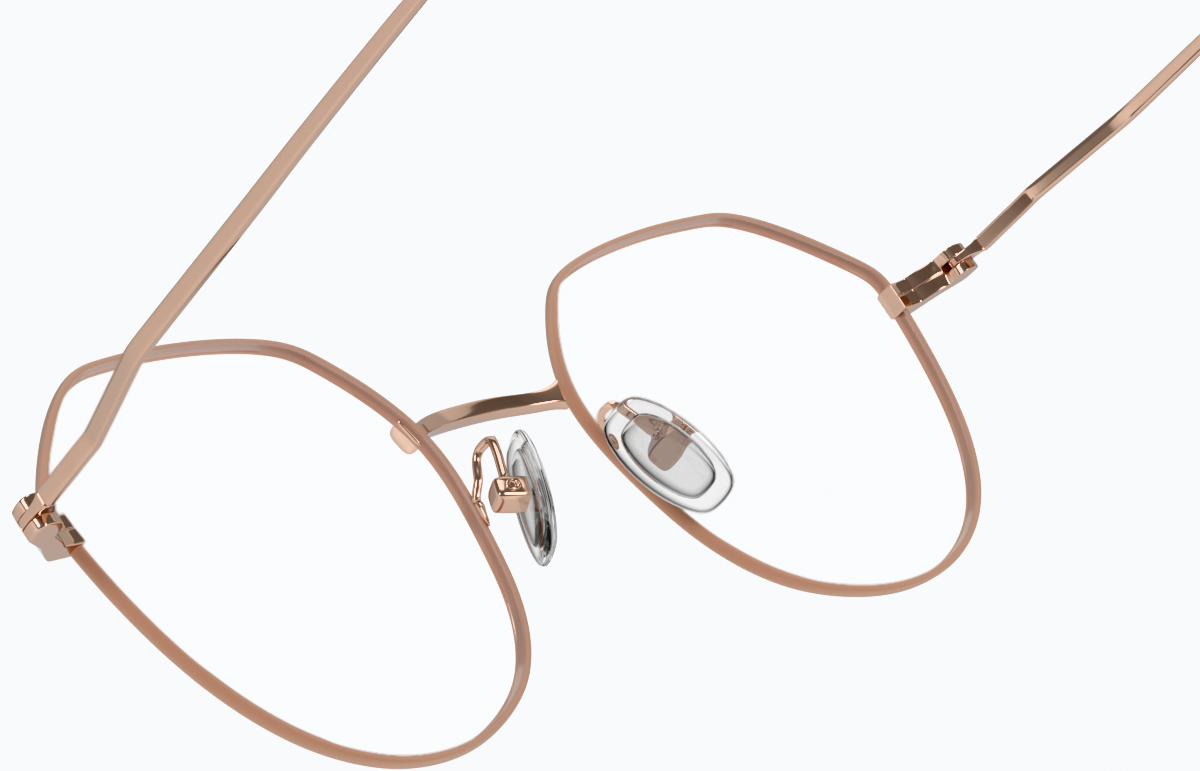 See-through view of Geometric Glasses 157719 in Rose Gold thumbnail