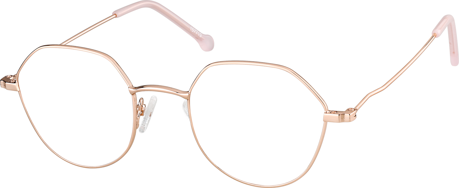 Angle view of Geometric Glasses 157719 in Rose Gold