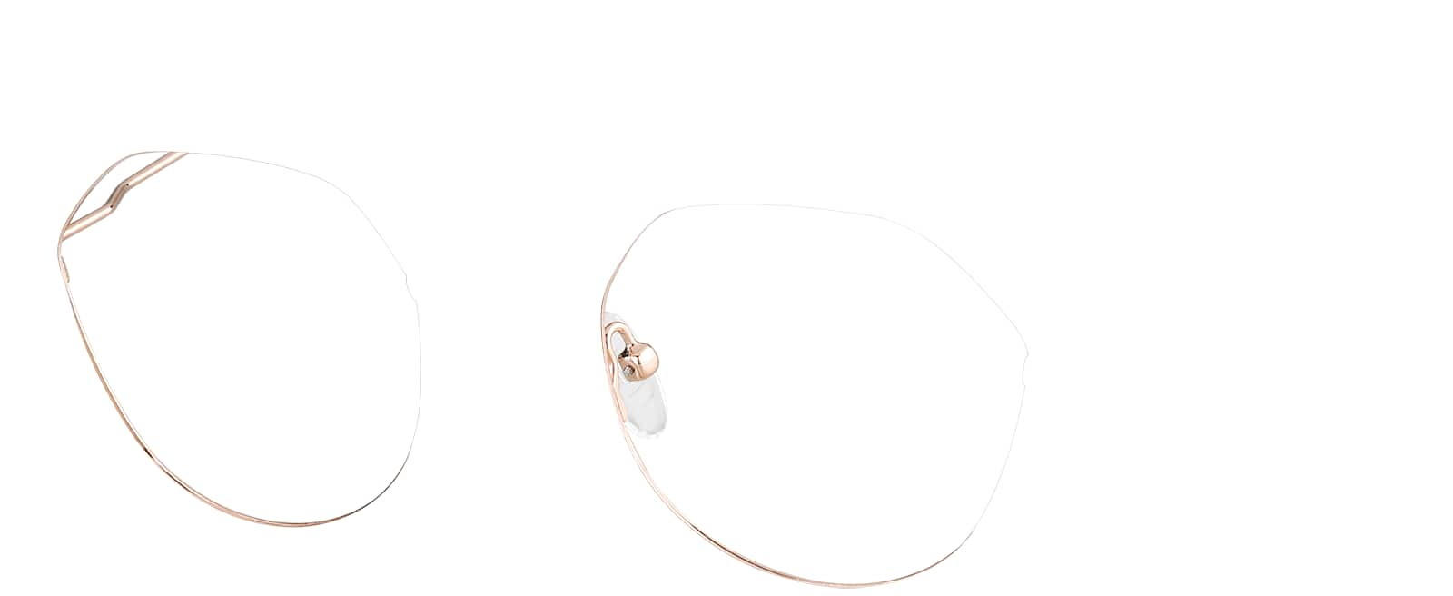 Angle view of Geometric Glasses 157719 in Rose Gold