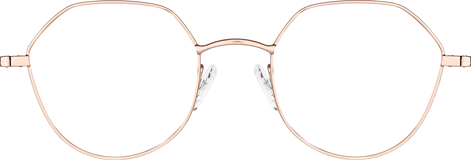 Front view of Geometric Glasses 157719 in Rose Gold