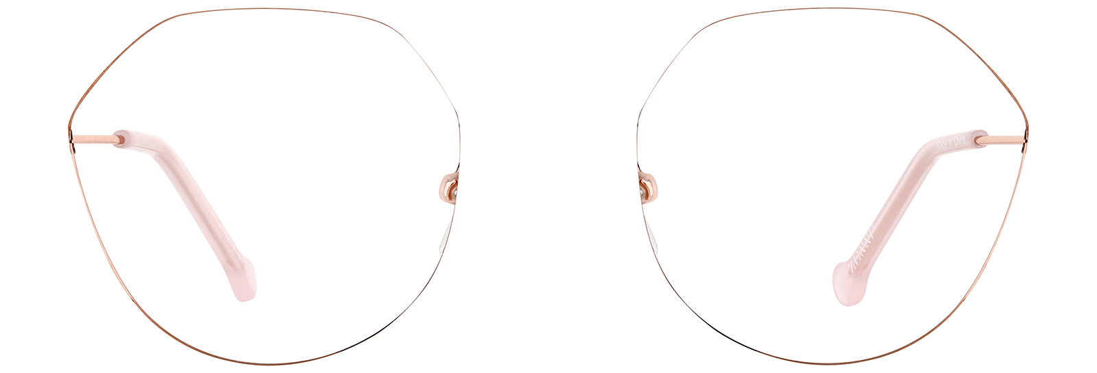 Front view of Geometric Glasses 157719 in Rose Gold