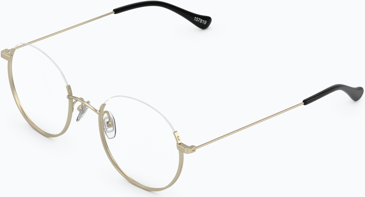 Angle view of Round Glasses 157814 in Gold thumbnail