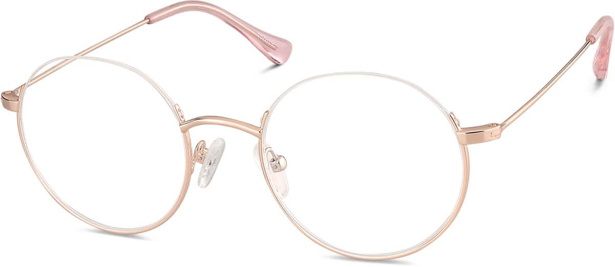 Angle view of Round Glasses 157819 in Pink