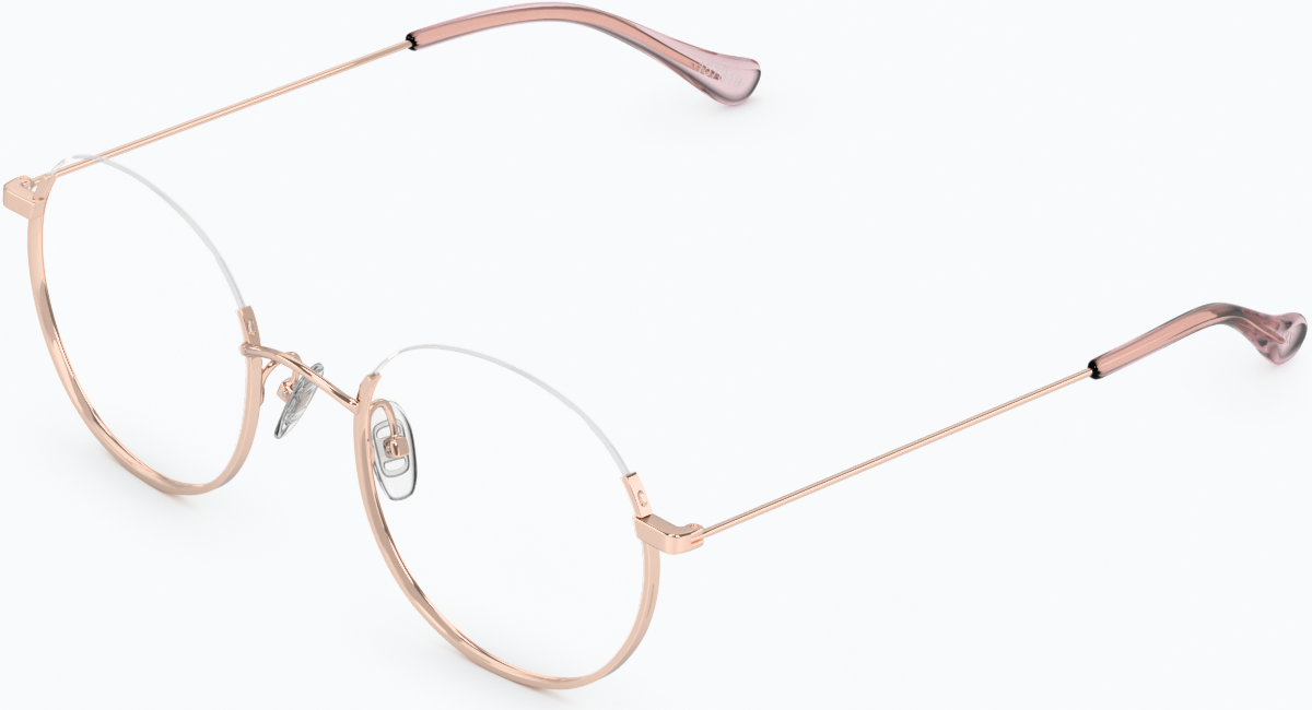 Angle view of Round Glasses 157819 in Pink thumbnail