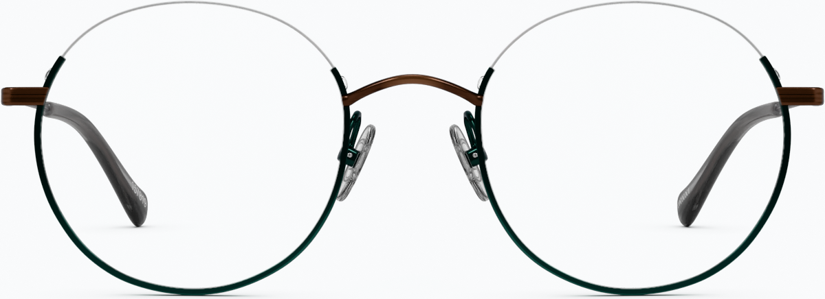 Front view of Round Glasses 157824 in Green thumbnail