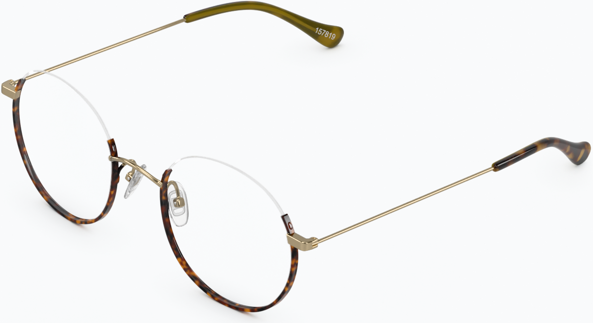 Angle view of Round Glasses 157825 in Tortoiseshell thumbnail