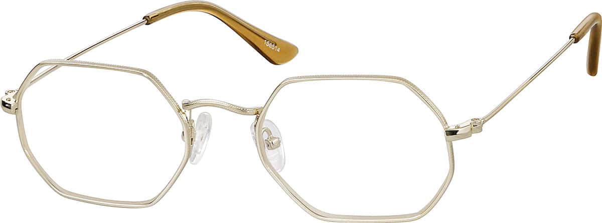 Angle view of Geometric Glasses 158514 in Gold